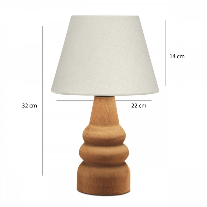 Opviq Lámpara de mesa AYD-3562 con cuerpo de madera y pantalla crema Opviq Lámpara de mesa AYD-3562 con cuerpo de madera y pantalla crema